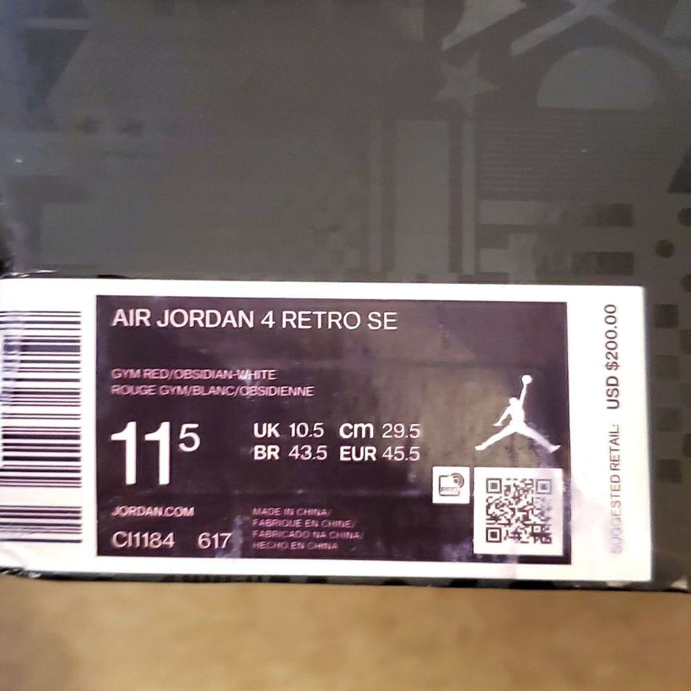 Jordan Air 4 Retro SE Red Size 11.5